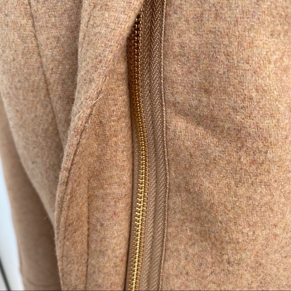 New! J Crew Wool Camel Stand Collar Winter Coat - Picture 9 of 15